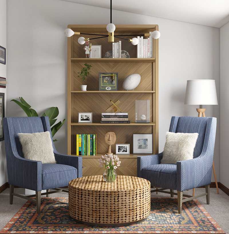 Contemporary, Bohemian, Midcentury Modern Office Design by Havenly Interior Designer Kitty
