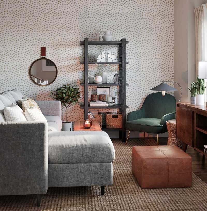 Eclectic, Bohemian, Midcentury Modern Living Room Design by Havenly Interior Designer Lindsay