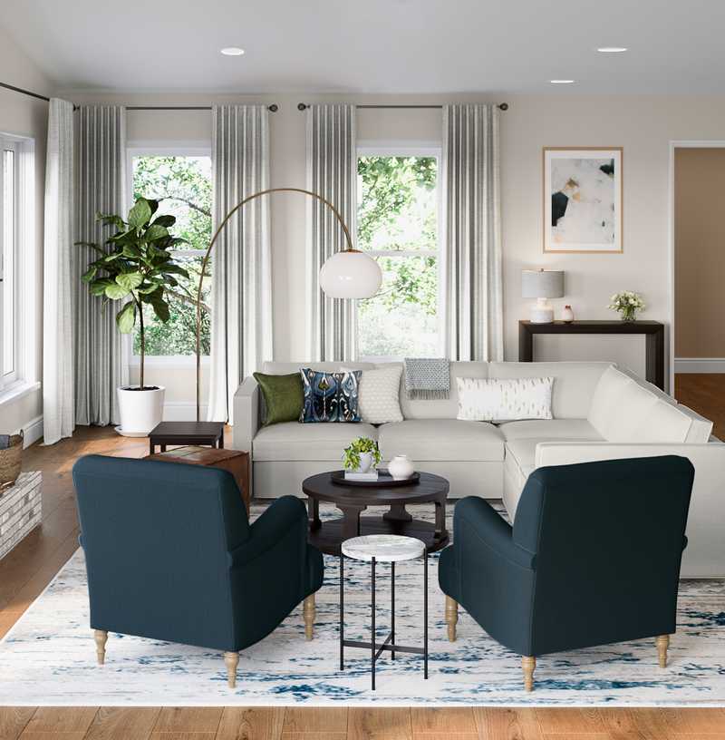 Modern, Bohemian, Coastal Living Room Design by Havenly Interior Designer Nicole