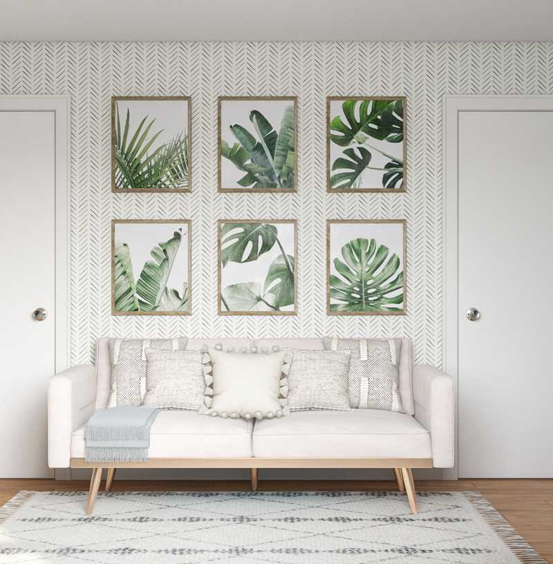 Bohemian, Glam, Midcentury Modern Office Design by Havenly Interior Designer Katiana