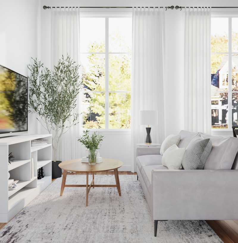 Glam, Preppy Living Room Design by Havenly Interior Designer Daniela
