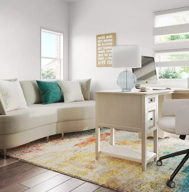 Contemporary, Coastal, Traditional, Farmhouse Office Design by Havenly Interior Designer Jamie