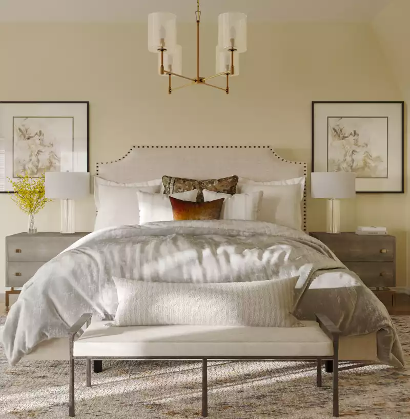 Contemporary, Traditional, Farmhouse, Vintage Bedroom Design by Havenly Interior Designer Dalia