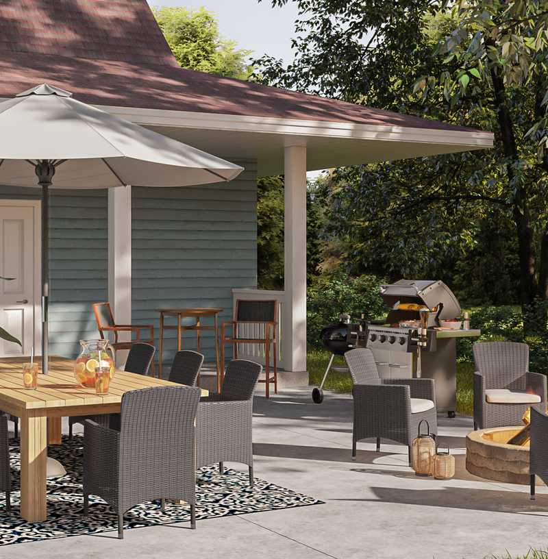 Bohemian, Traditional, Farmhouse, Transitional Outdoor Space Design by Havenly Interior Designer Taylor