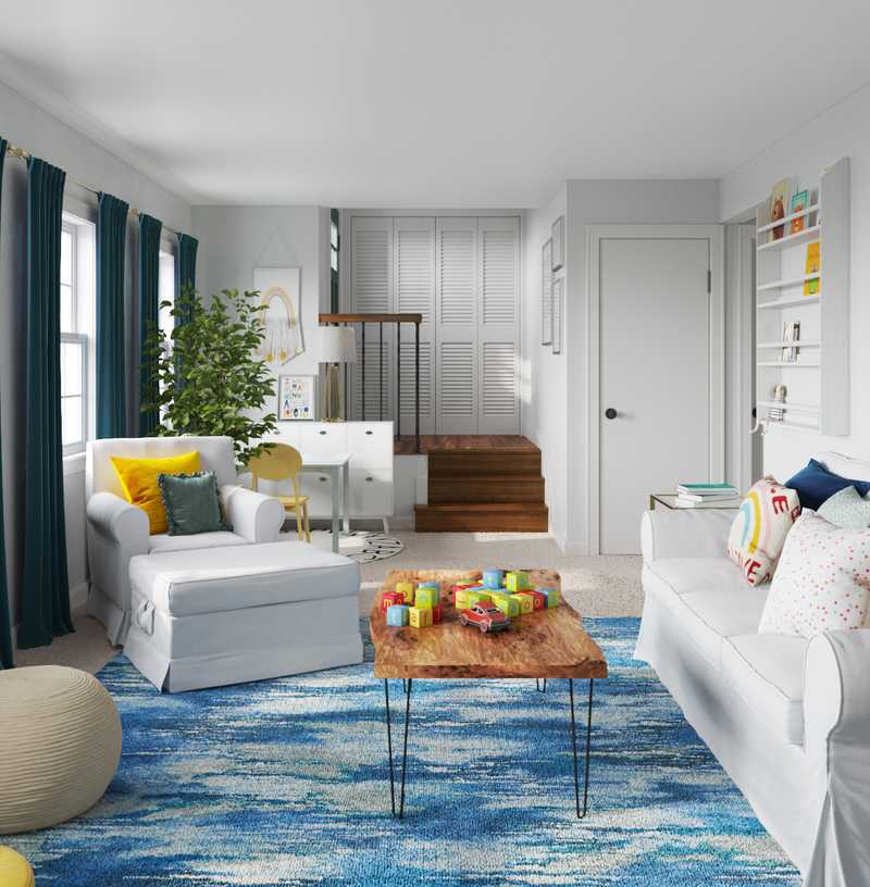 Eclectic, Bohemian, Scandinavian Playroom Design by Havenly Interior Designer Taylor