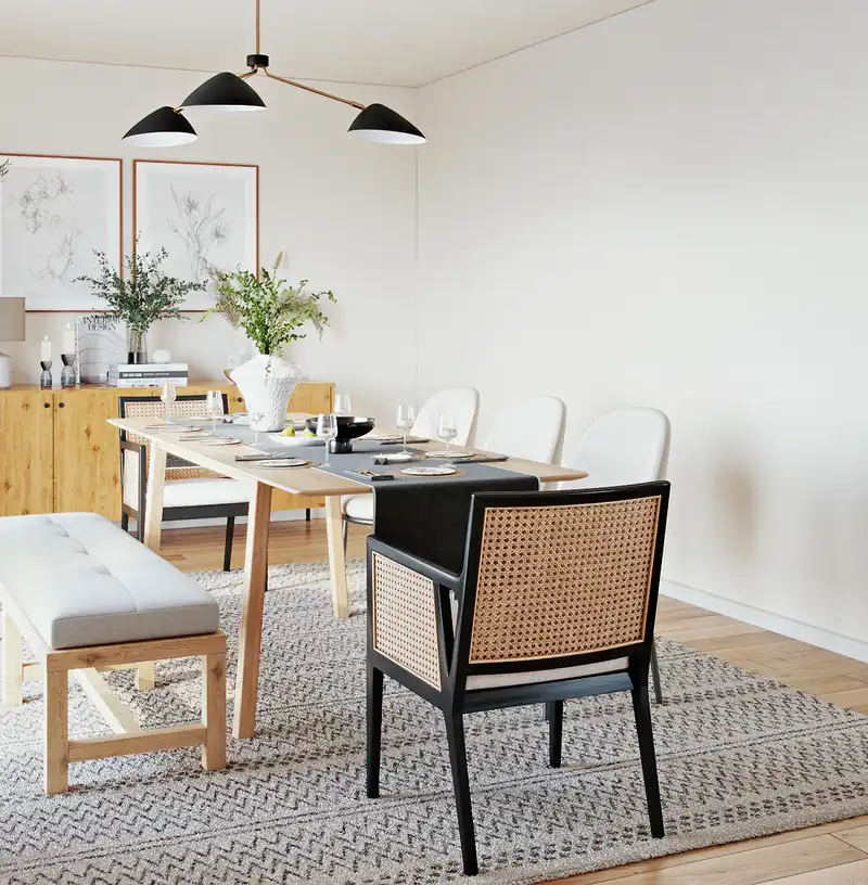 Modern, Midcentury Modern, Scandinavian Dining Room Design by Havenly Interior Designer Romina