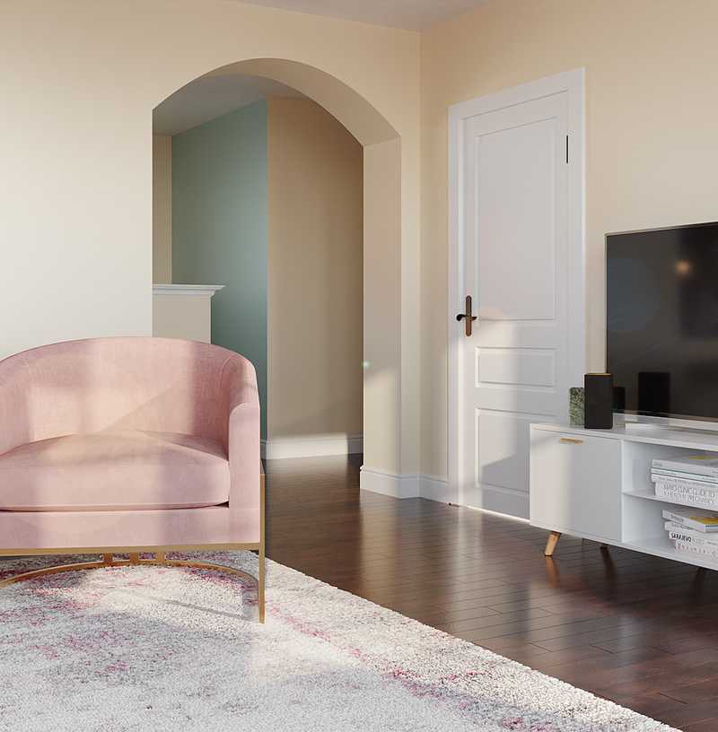 Contemporary, Modern, Eclectic, Glam, Classic Contemporary Living Room Design by Havenly Interior Designer Karla