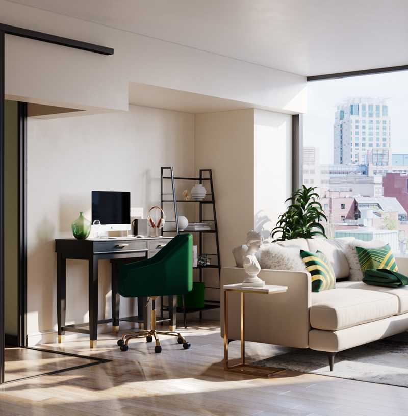 Contemporary, Glam Living Room Design by Havenly Interior Designer Krysta