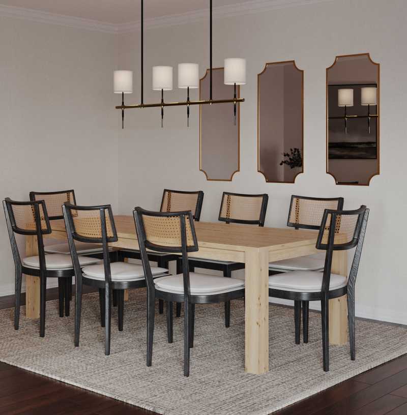 Coastal, Farmhouse, Rustic, Transitional Dining Room Design by Havenly Interior Designer Ilona