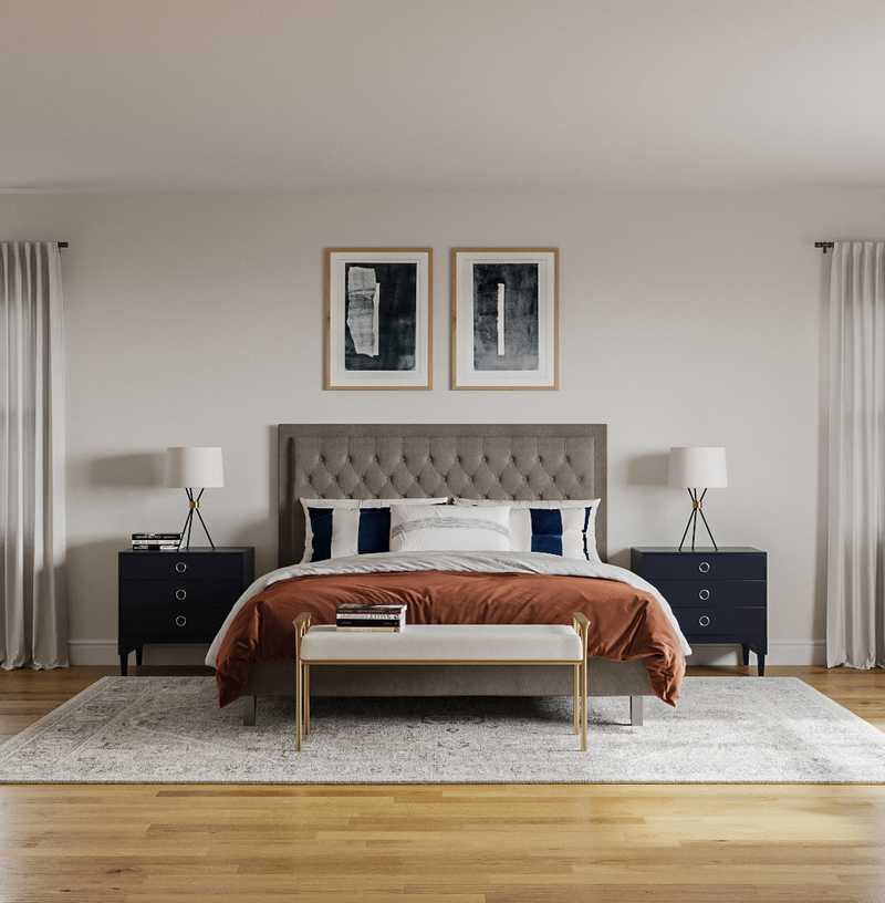 Modern, Bohemian, Farmhouse Bedroom Design by Havenly Interior Designer Carla