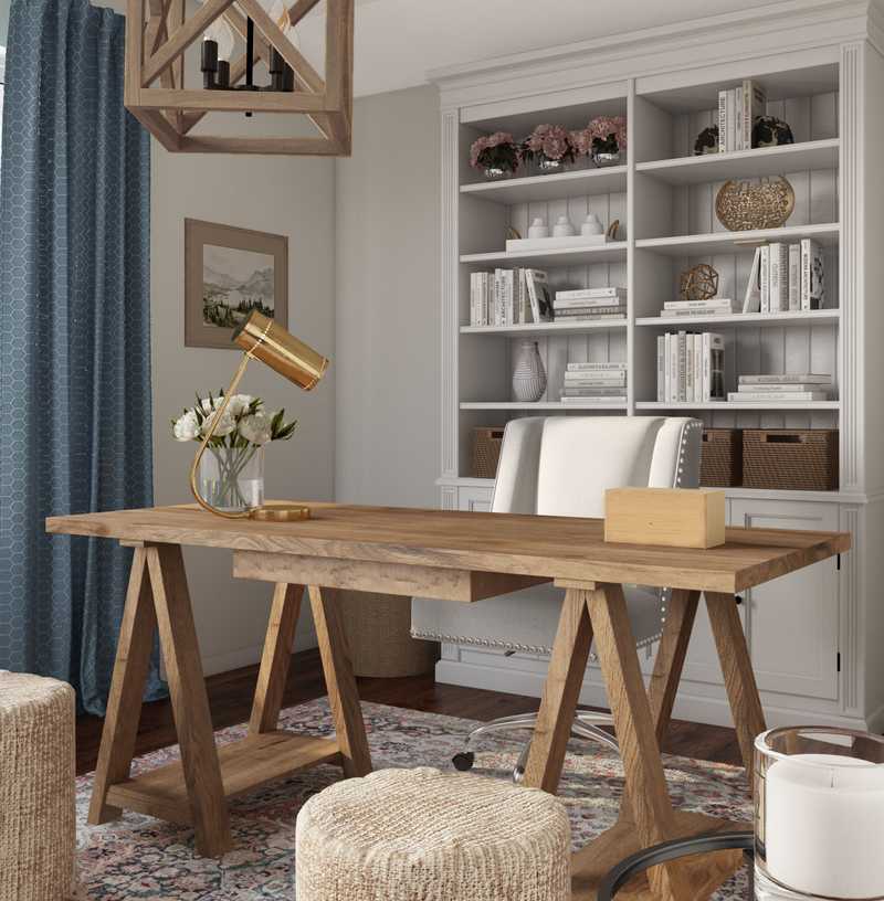 Contemporary, Bohemian, Farmhouse, Rustic Office Design by Havenly Interior Designer Holly