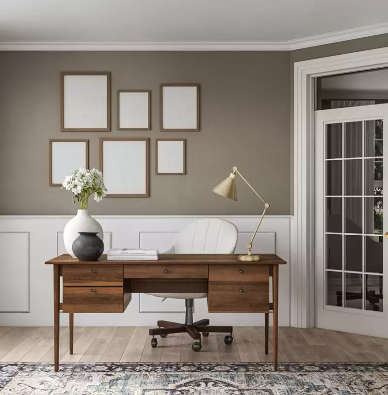 Contemporary, Classic, Coastal, Farmhouse Office Design by Havenly Interior Designer Claire