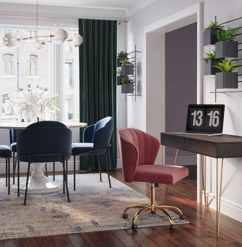 Eclectic, Glam, Global Reading Room Design by Havenly Interior Designer Alycia