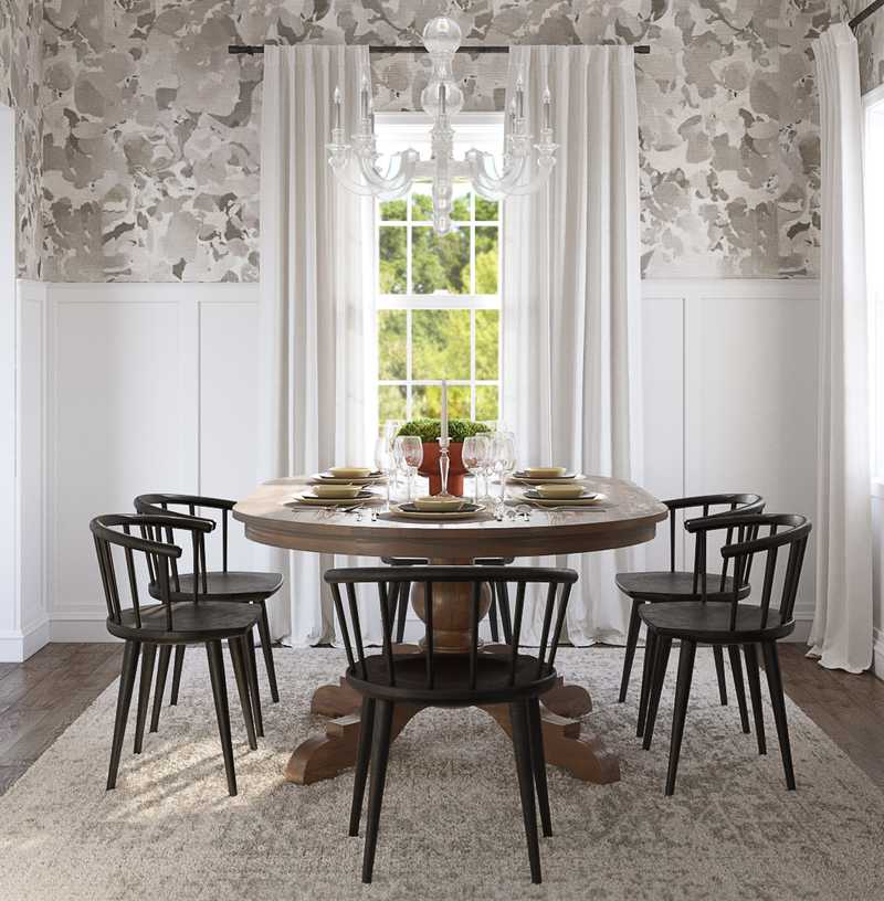 Farmhouse, Rustic Dining Room Design by Havenly Interior Designer Jessica