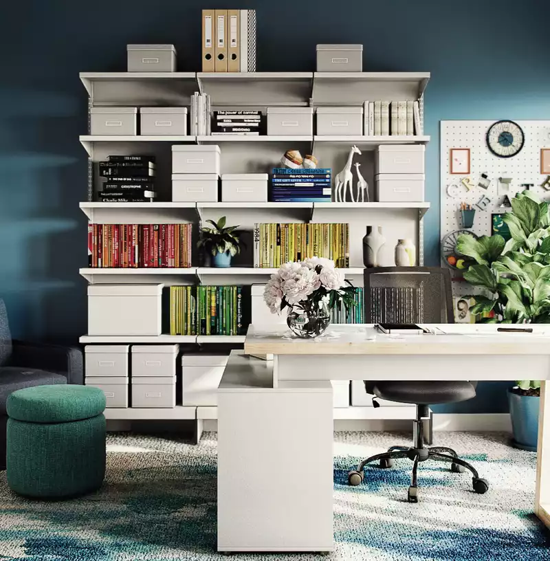 Modern, Eclectic, Glam, Midcentury Modern Office Design by Havenly Interior Designer Holly