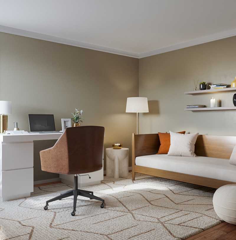 Bohemian, Midcentury Modern Office Design by Havenly Interior Designer Milena