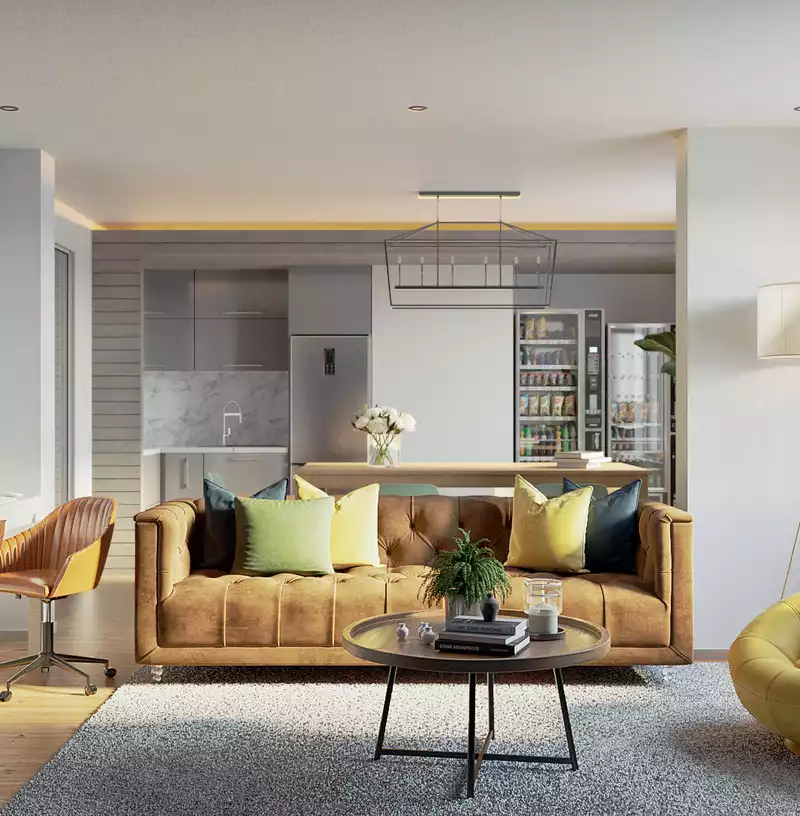 Contemporary, Modern, Preppy Living Room Design by Havenly Interior Designer Barbara