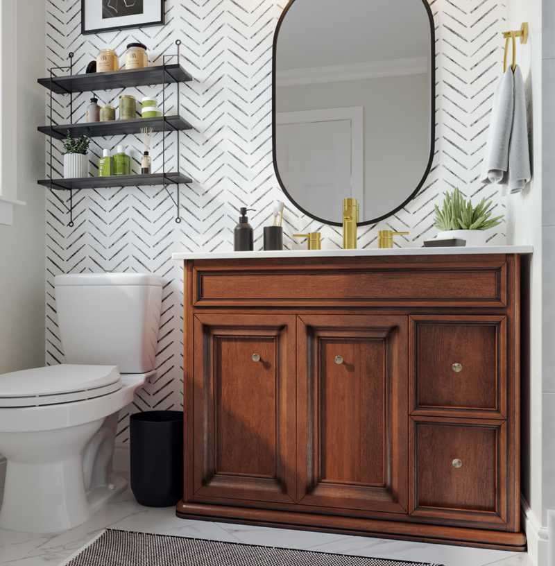 Bohemian, Farmhouse Bathroom Design by Havenly Interior Designer Ingrid