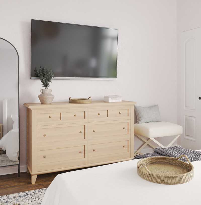 Coastal, Farmhouse, Midcentury Modern Bedroom Design by Havenly Interior Designer Amanda