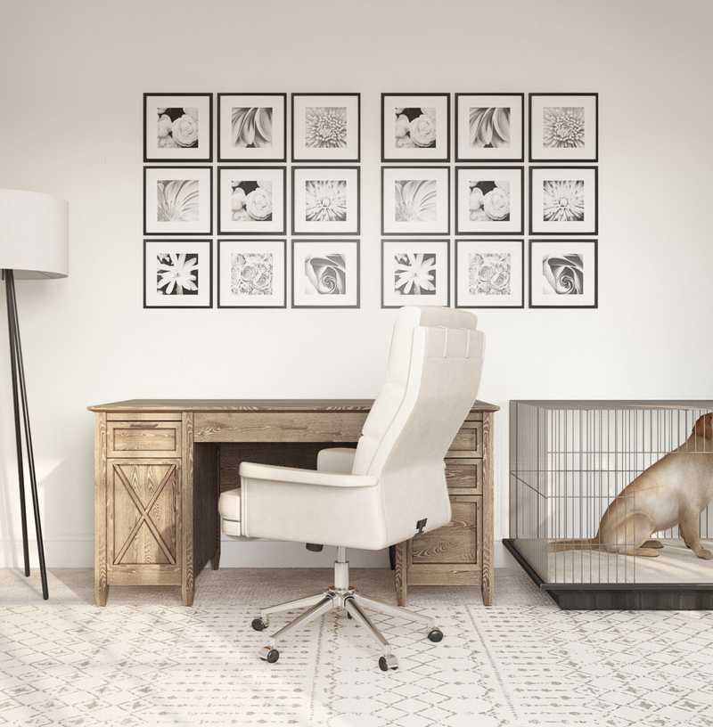 Bohemian, Farmhouse, Scandinavian Office Design by Havenly Interior Designer Alyssa