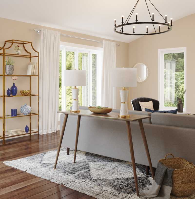 Modern, Bohemian, Coastal Living Room Design by Havenly Interior Designer McKenna