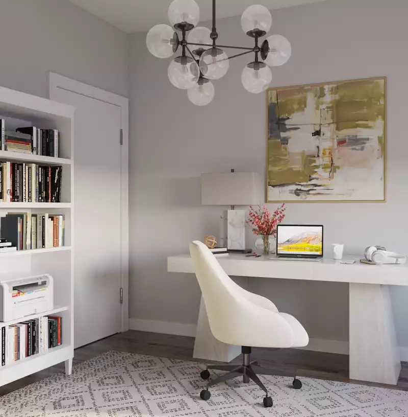 Industrial, Midcentury Modern Office Design by Havenly Interior Designer Camila