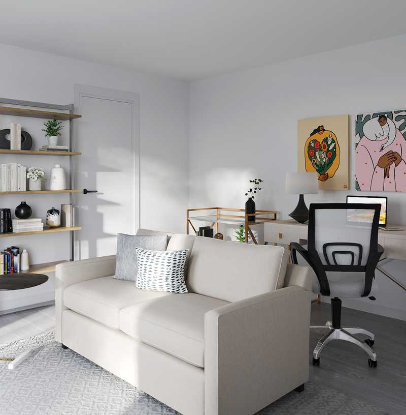Minimal, Scandinavian Reading Room Design by Havenly Interior Designer Omire