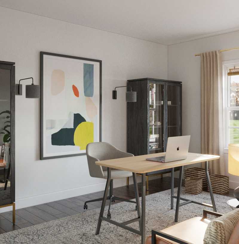 Eclectic, Global, Midcentury Modern Office Design by Havenly Interior Designer Loreto