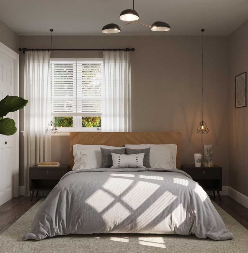 Modern, Industrial, Midcentury Modern Bedroom Design by Havenly Interior Designer Lena