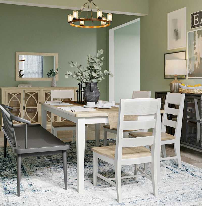 Eclectic, Bohemian, Industrial, Farmhouse, Rustic Dining Room Design by Havenly Interior Designer Holly