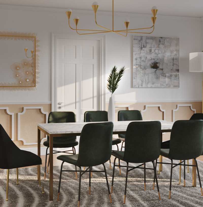 Contemporary, Modern, Coastal, Glam, Midcentury Modern, Minimal Dining Room Design by Havenly Interior Designer Camila