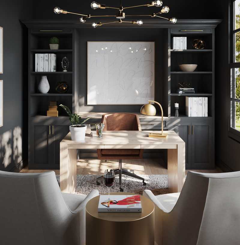 Modern, Industrial, Farmhouse Office Design by Havenly Interior Designer Legacy