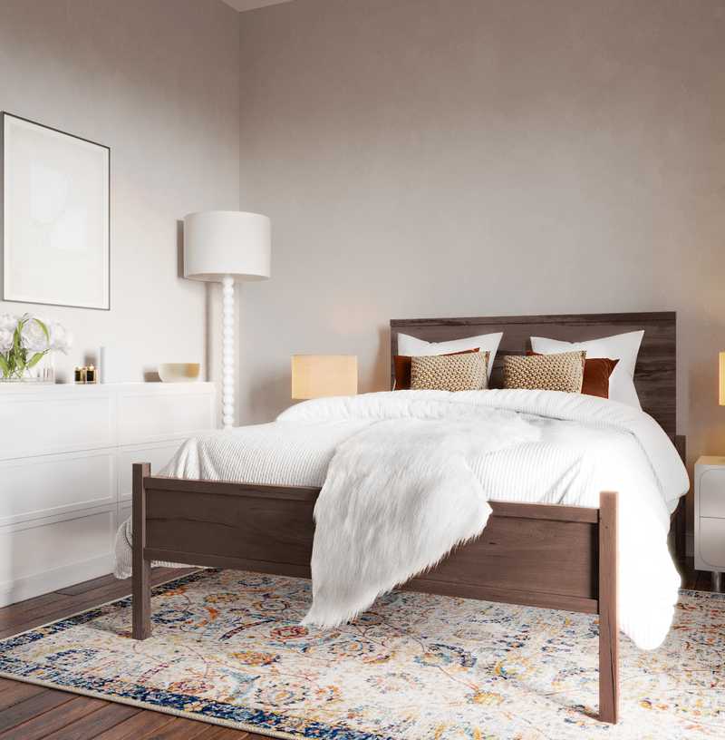 Bohemian, Industrial, Rustic, Midcentury Modern, Minimal Bedroom Design by Havenly Interior Designer Milena