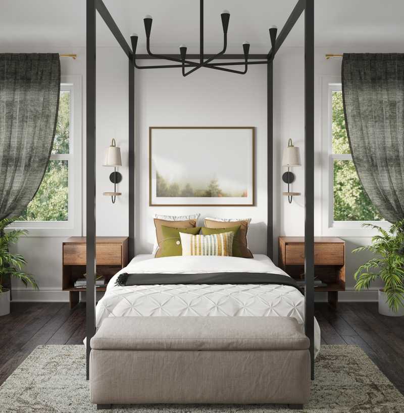 Modern, Bohemian, Coastal, Global Bedroom Design by Havenly Interior Designer Candela