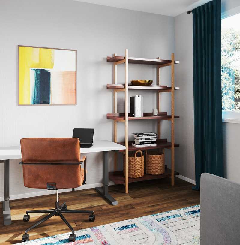 Eclectic, Midcentury Modern Office Design by Havenly Interior Designer Samantha