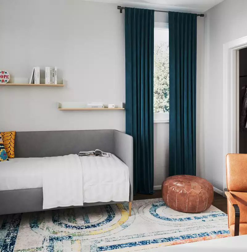 Eclectic, Midcentury Modern Office Design by Havenly Interior Designer Samantha