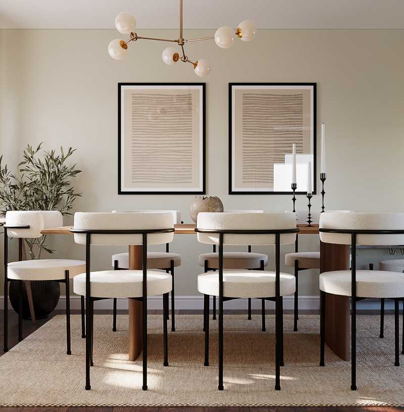 Contemporary, Classic, Bohemian, Midcentury Modern, Classic Contemporary Dining Room Design by Havenly Interior Designer Paola
