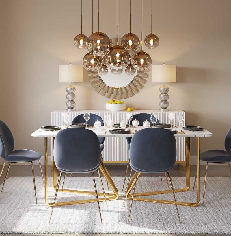 Modern, Glam, Traditional Dining Room Design by Havenly Interior Designer Manasi