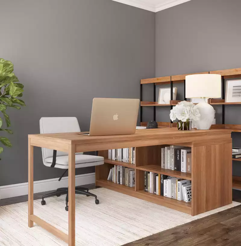 Classic, Bohemian, Coastal, Glam, Scandinavian Office Design by Havenly Interior Designer Barbara