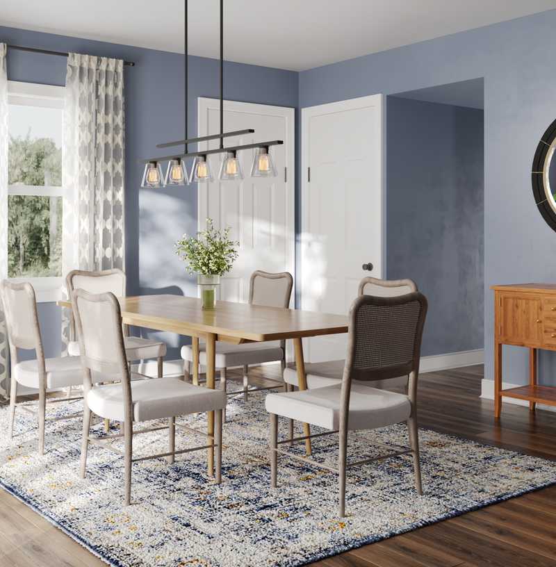 Farmhouse, Midcentury Modern Dining Room Design by Havenly Interior Designer Kitty