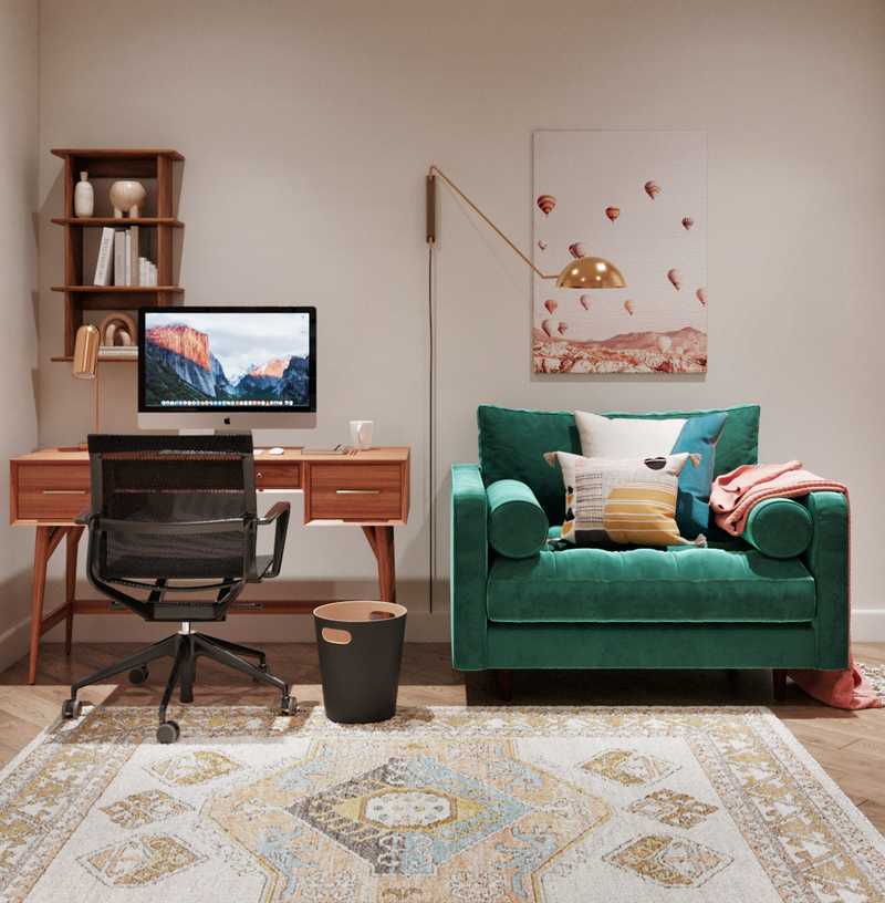 Modern, Bohemian, Glam Office Design by Havenly Interior Designer Paro