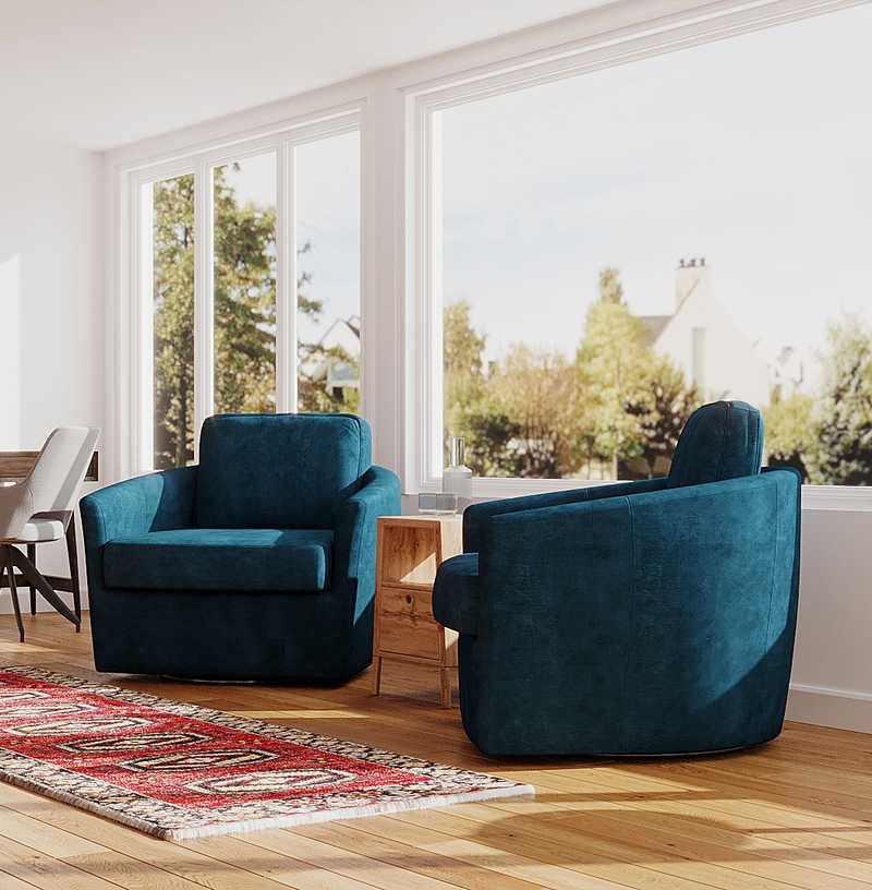 Eclectic, Midcentury Modern Reading Room Design by Havenly Interior Designer Luciano