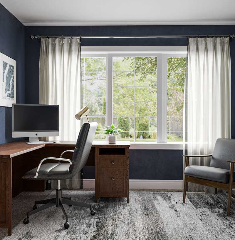 Contemporary, Modern, Preppy Office Design by Havenly Interior Designer Paulina