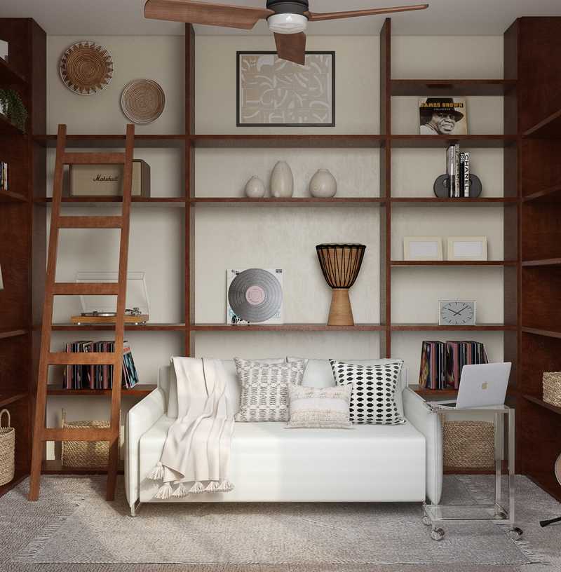 Bohemian, Global, Minimal Office Design by Havenly Interior Designer Daniela