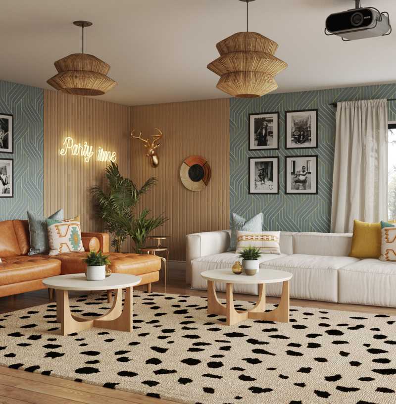 Eclectic, Bohemian, Global, Midcentury Modern Living Room Design by Havenly Interior Designer Catrina