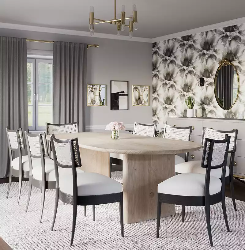 Modern, Classic, Glam Dining Room Design by Havenly Interior Designer Lora