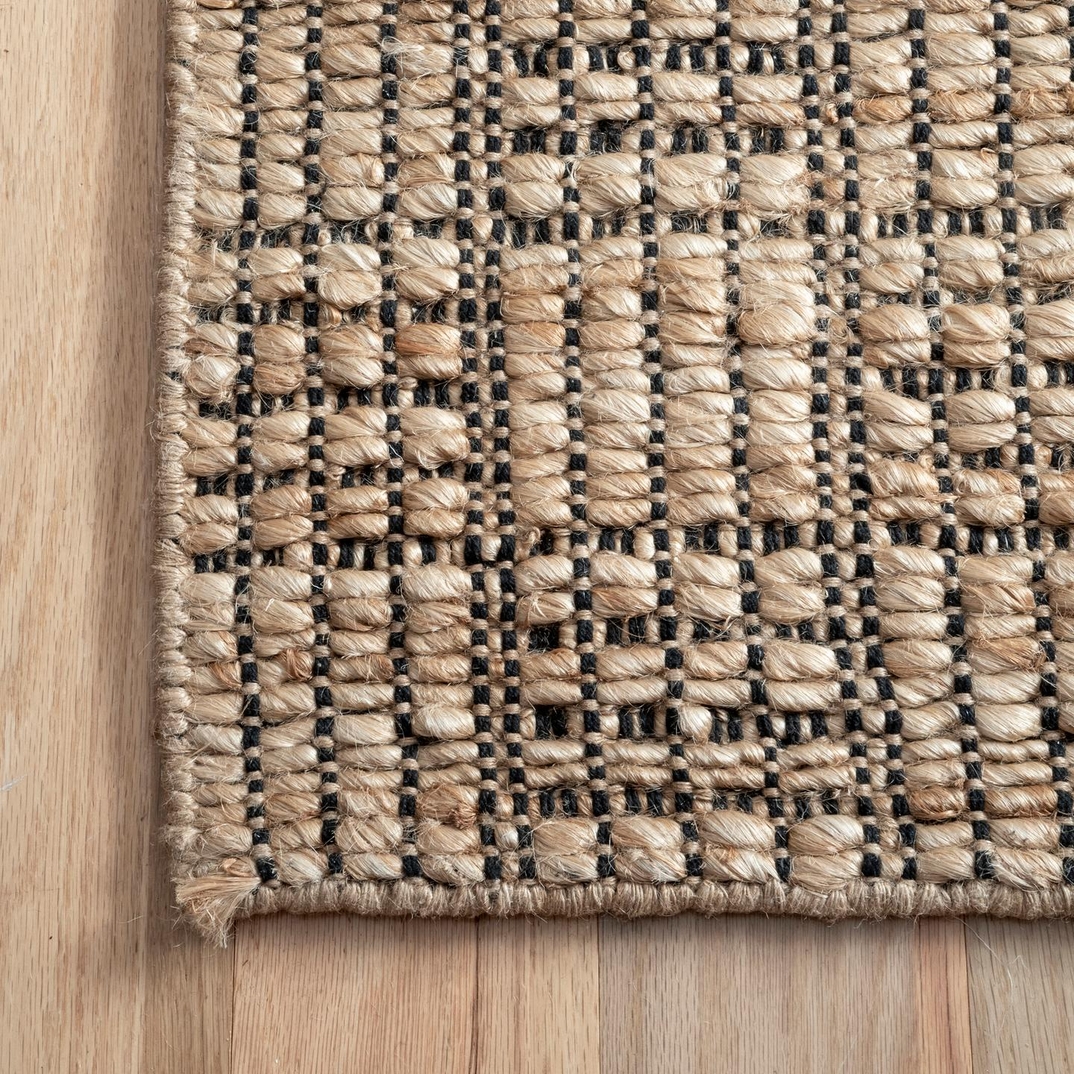 Veda Jute Checkered Basketweave Area Rug Loom 23 Havenly