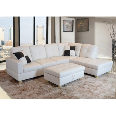 Russ 103 5 Wide Faux Leather Sofa, Leather Sofa With Chaise And Ottoman