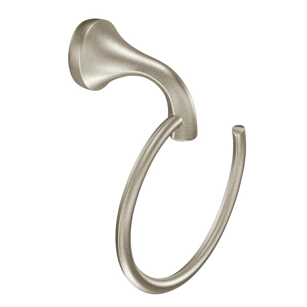 MOEN Darcy Towel Ring with Press and Mark in Brushed Nickel