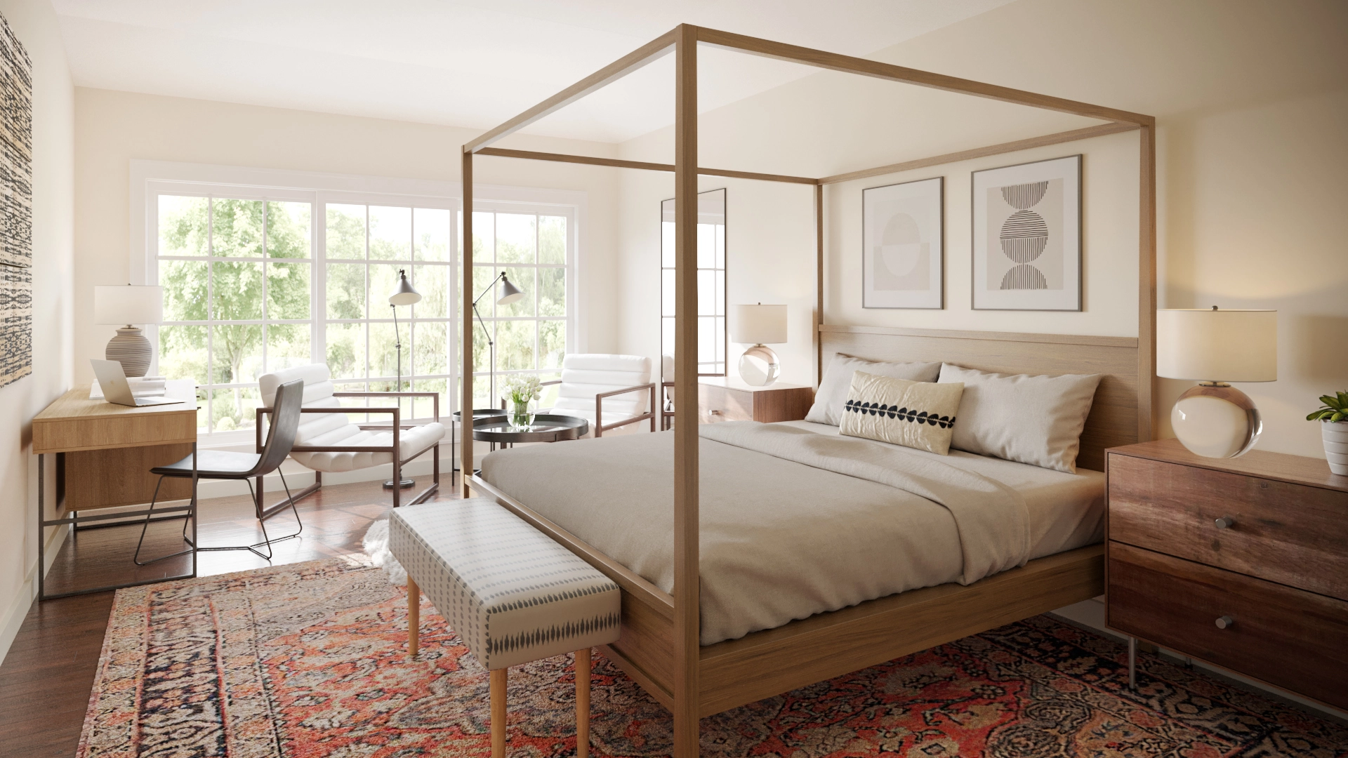 Farmhouse Canopy Bed California King Charcoal Pottery Barn
